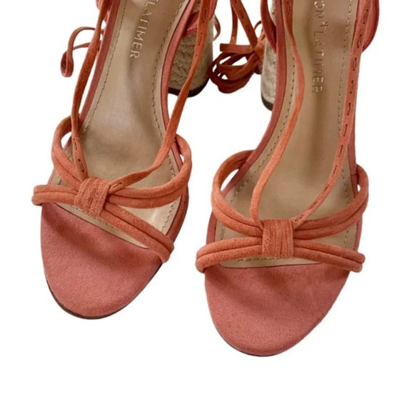 Gibson & Latimer Sandal Tasha Suede Lace up Shoe Coral Size 7.5 NWT - Picture 5 of 12